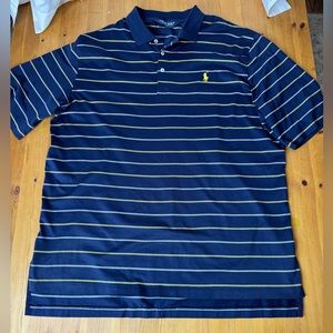 Polo By Ralph Lauren Shirt Mens Golf Fit Polo Extra Large Blue Yellow Striped